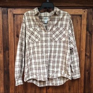 White and Brown Flannel Shirt